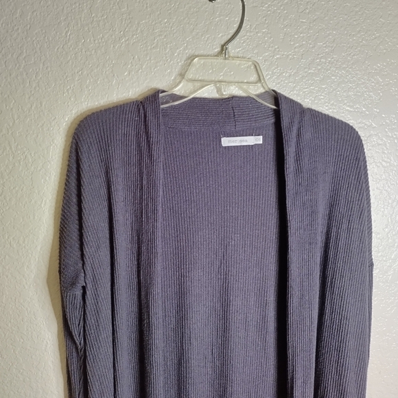Mersea split sides long grey langenlook duster sz OS - Picture 2 of 7
